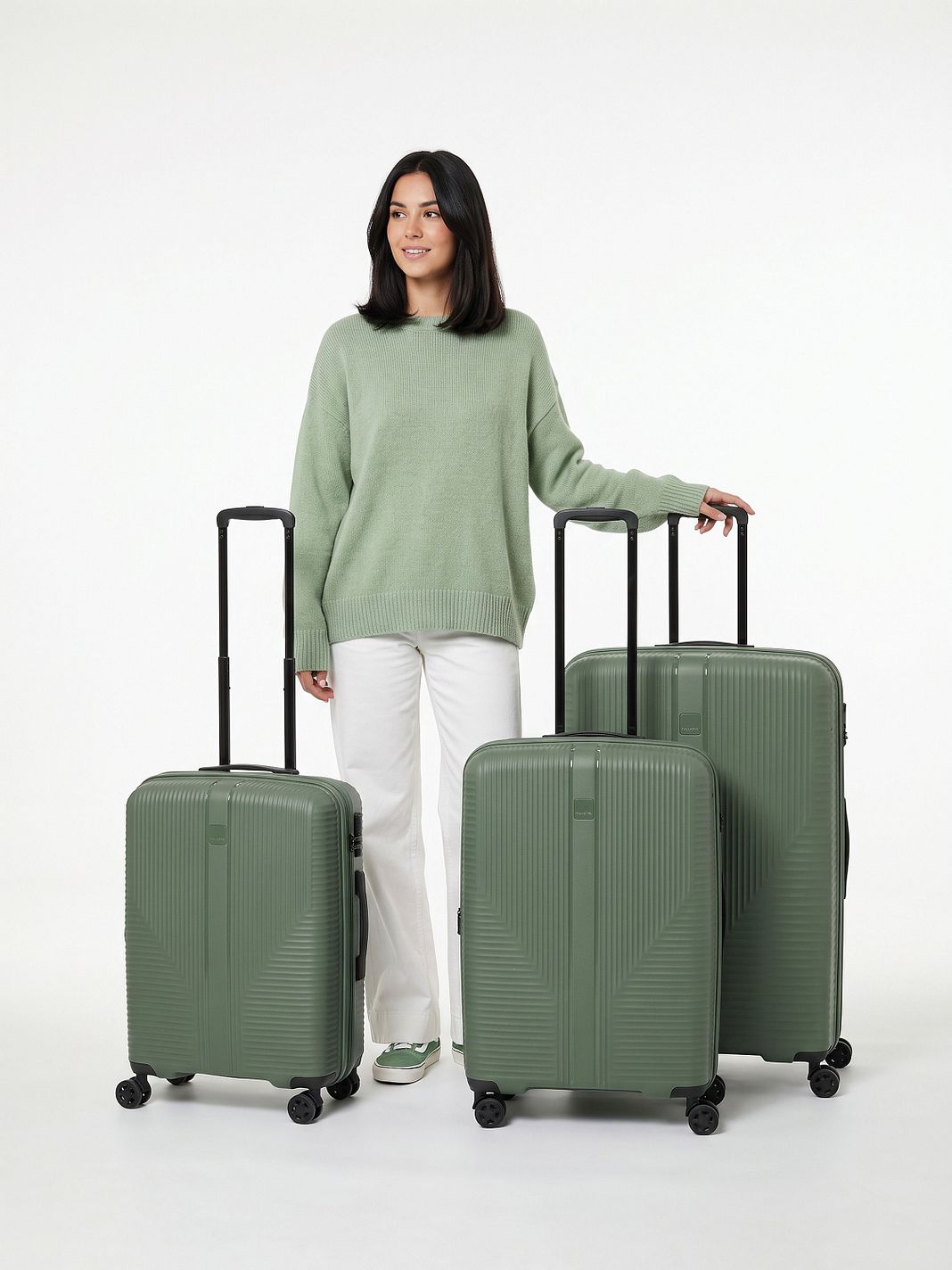 Travelite Air Stripe 4-hjulet Kuffertsæt 3-delt med ekspansion