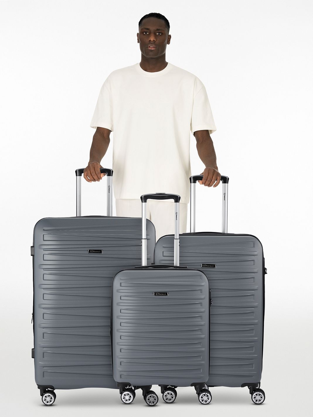Benzi 5493 4 ruote Set di valigie 3 pezzi espandibile