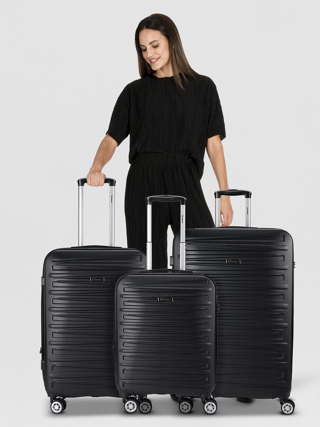 Benzi 5493 4 ruote Set di valigie 3 pezzi espandibile Benzi 5493 4 ruote Set di valigie 3 pezzi espandibile
