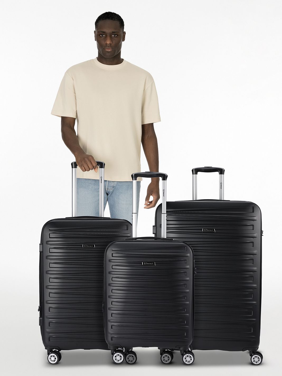 Benzi 5493 4 ruote Set di valigie 3 pezzi espandibile Benzi 5493 4 ruote Set di valigie 3 pezzi espandibile