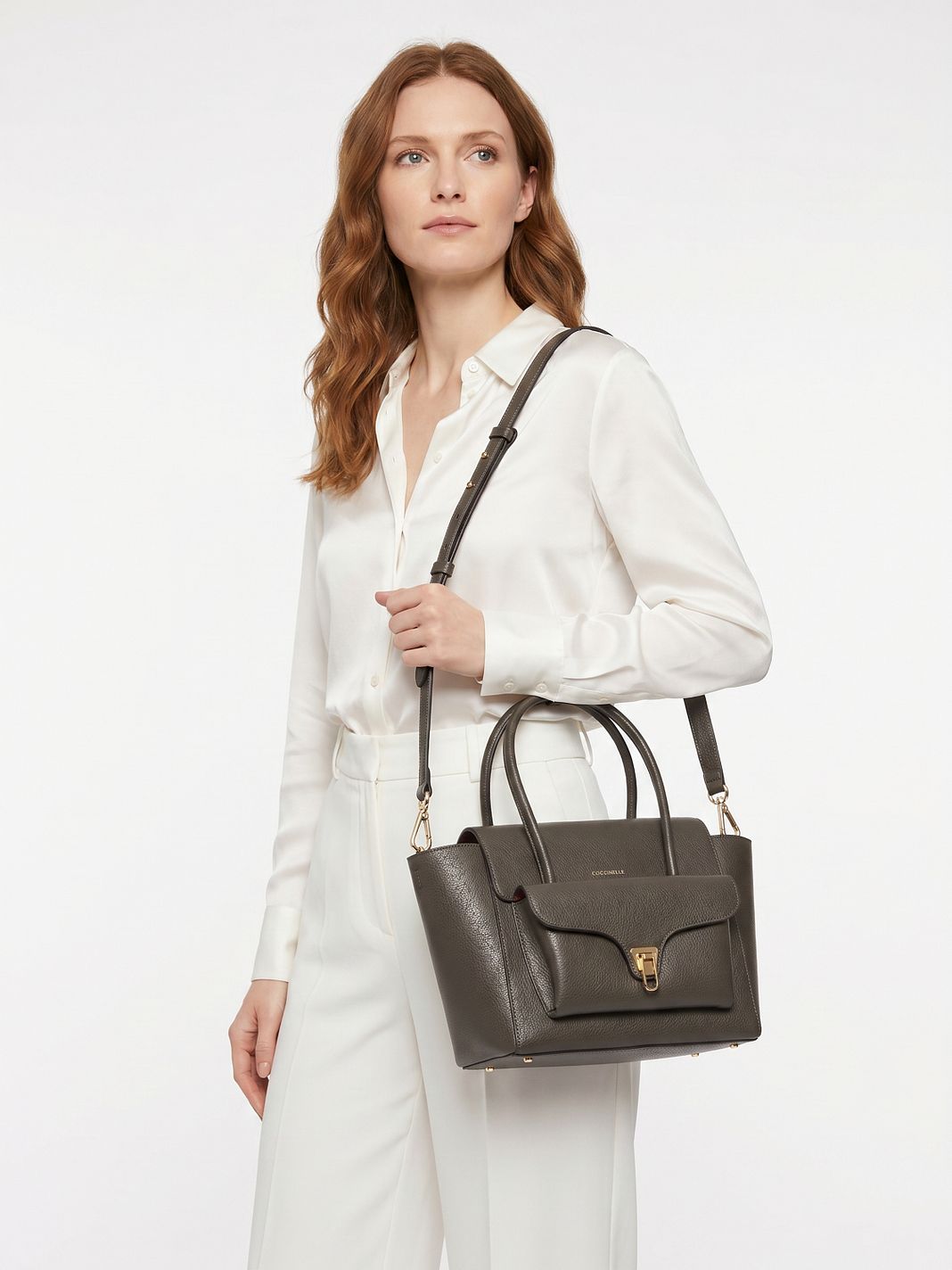 Coccinelle Double Beat Borsa a spalla Vera Pelle 31 cm Coccinelle Double Beat Borsa a spalla Vera Pelle 31 cm