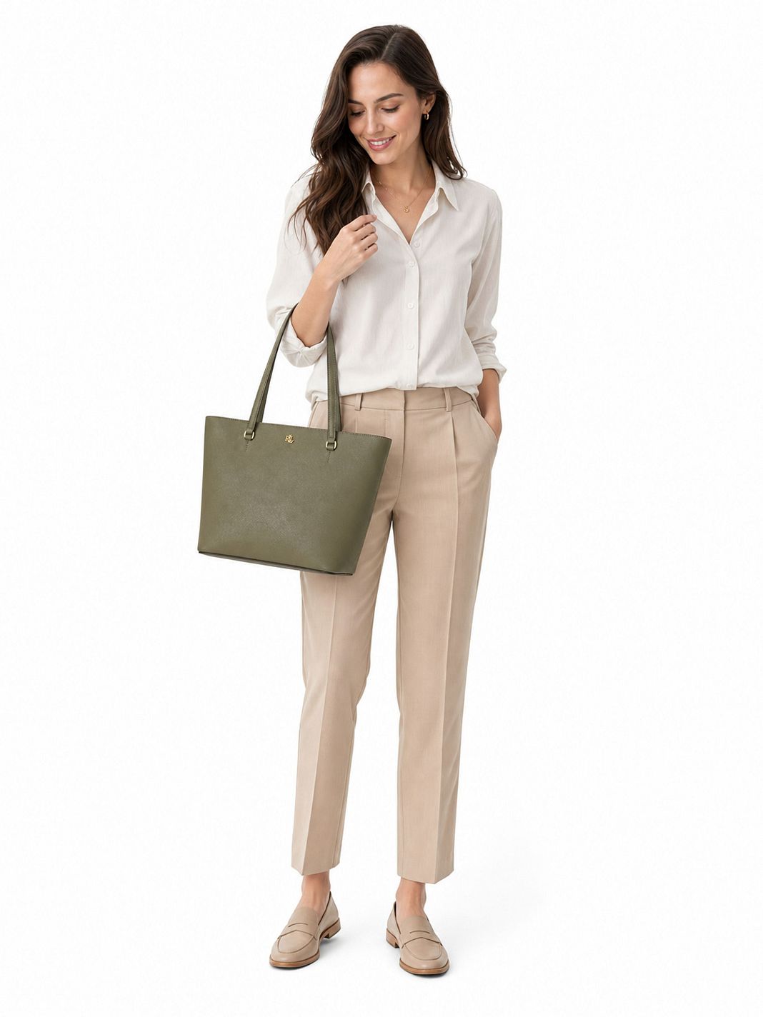 Lauren Ralph Lauren Karly Borsa a spalla Vera Pelle 26 cm Lauren Ralph Lauren Karly Borsa a spalla Vera Pelle 26 cm