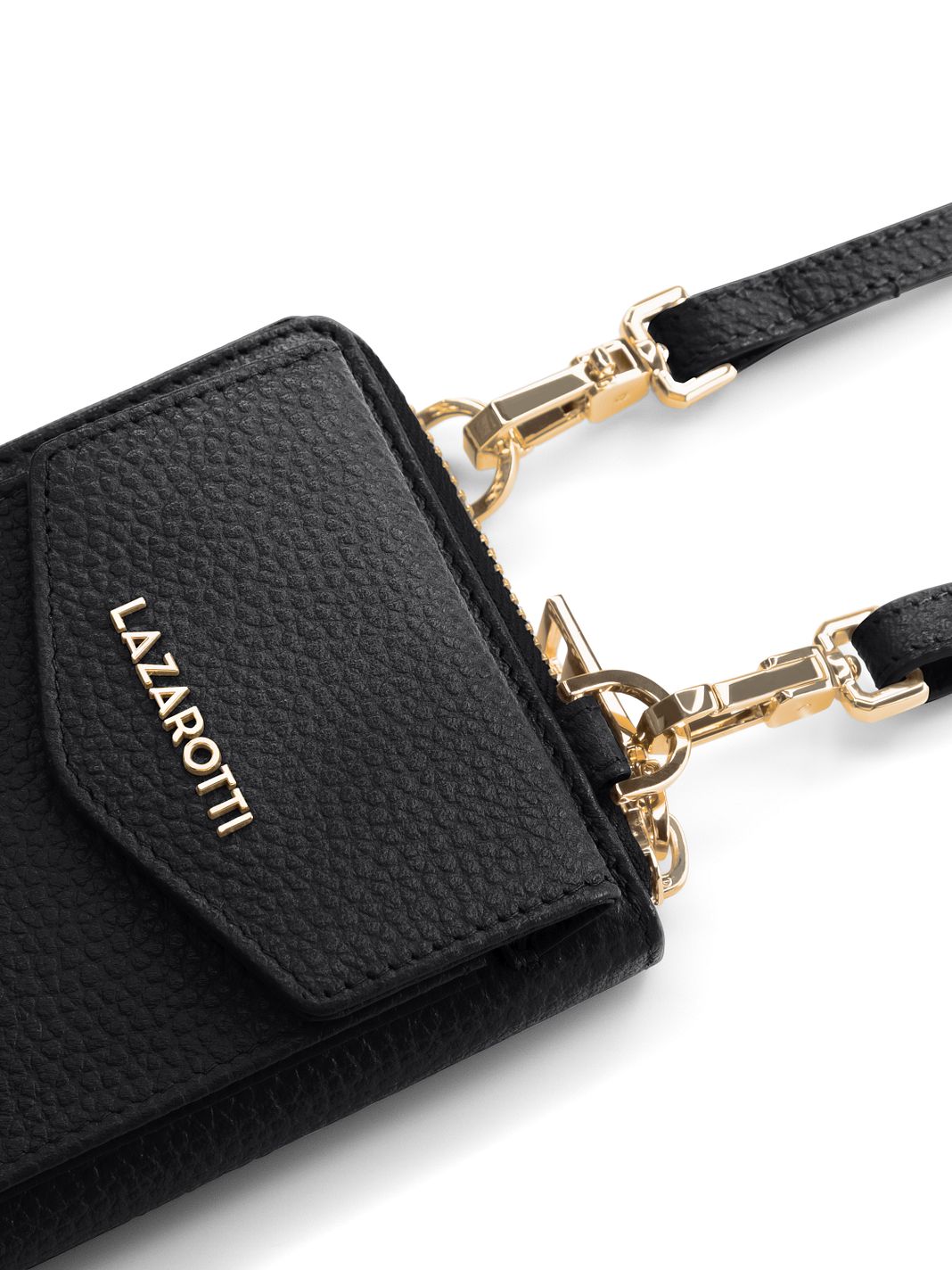 Lazarotti Portafoglio con chiusura a zip in pelle di Bologna, custodia per cellulare, 19 cm Lazarotti Portafoglio con chiusura a zip in pelle di Bologna, custodia per cellulare, 19 cm