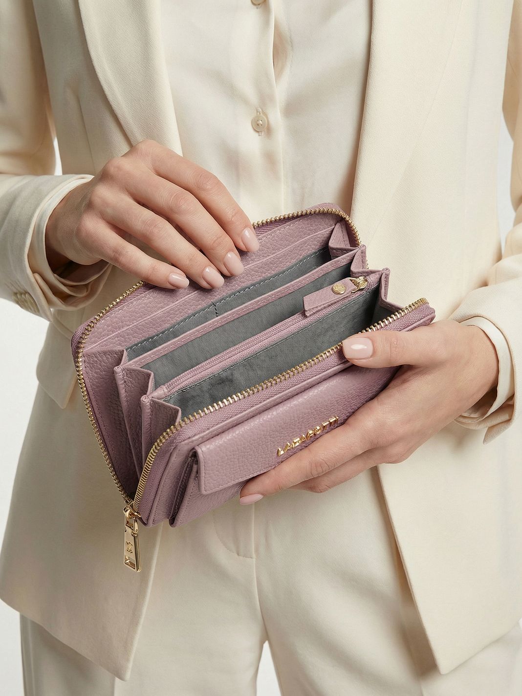 Lazarotti Portafoglio con chiusura a zip in pelle di Bologna, custodia per cellulare, 19 cm Lazarotti Portafoglio con chiusura a zip in pelle di Bologna, custodia per cellulare, 19 cm