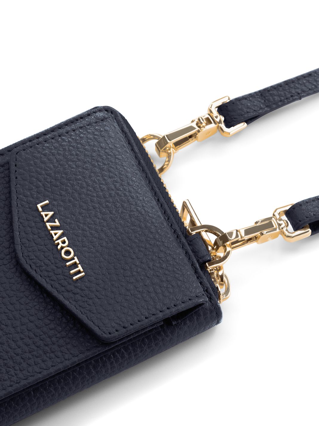 Lazarotti Portafoglio con chiusura a zip in pelle di Bologna, custodia per cellulare, 19 cm Lazarotti Portafoglio con chiusura a zip in pelle di Bologna, custodia per cellulare, 19 cm