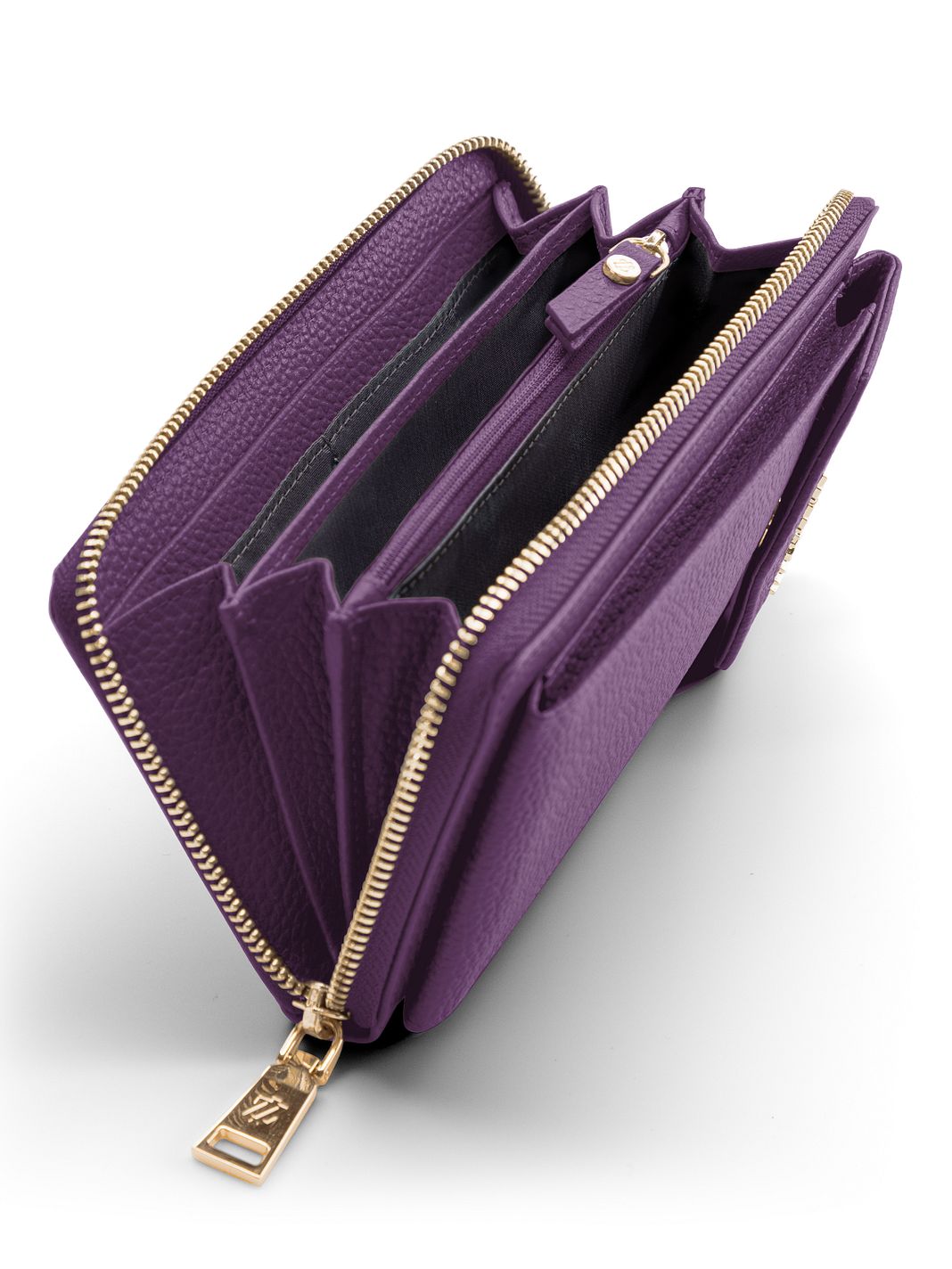 Lazarotti Portafoglio con chiusura a zip in pelle di Bologna, custodia per cellulare, 19 cm Lazarotti Portafoglio con chiusura a zip in pelle di Bologna, custodia per cellulare, 19 cm