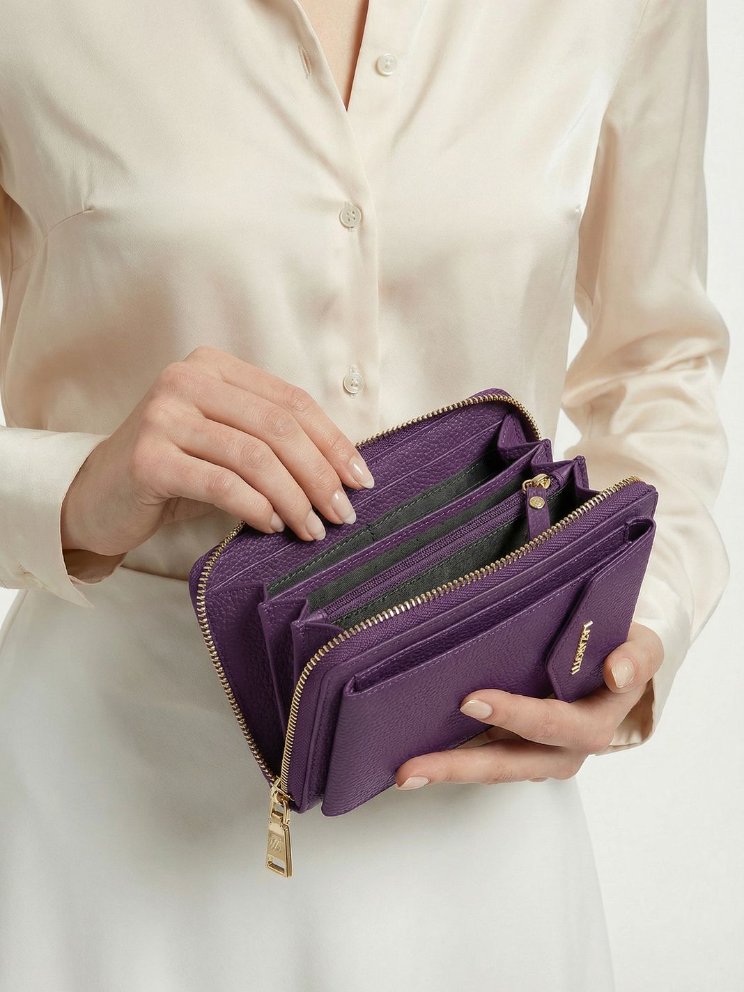 Lazarotti Portafoglio con chiusura a zip in pelle di Bologna, custodia per cellulare, 19 cm Lazarotti Portafoglio con chiusura a zip in pelle di Bologna, custodia per cellulare, 19 cm