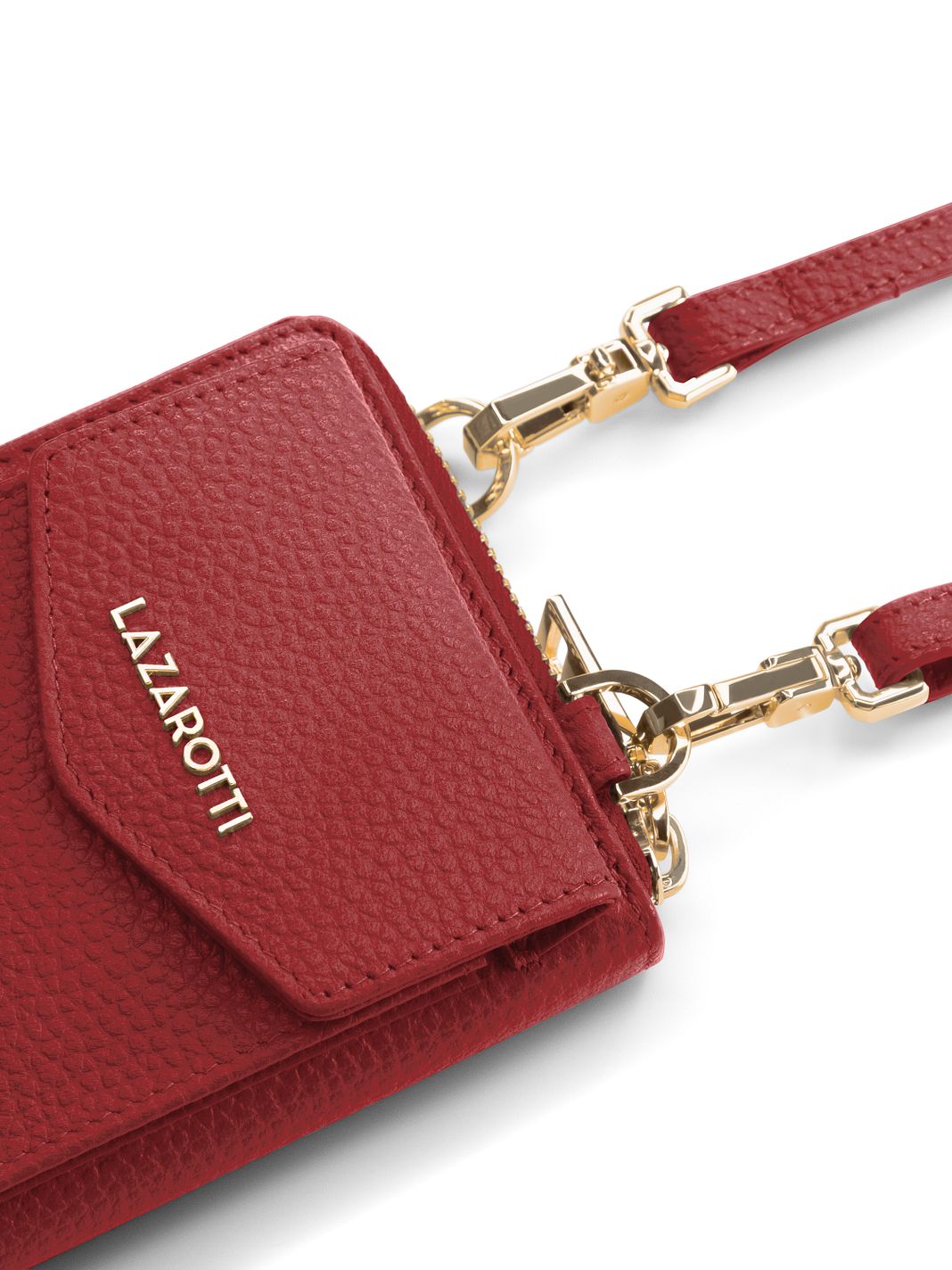Lazarotti Portafoglio con chiusura a zip in pelle di Bologna, custodia per cellulare, 19 cm Lazarotti Portafoglio con chiusura a zip in pelle di Bologna, custodia per cellulare, 19 cm