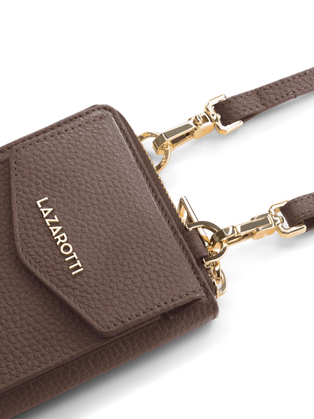 Lazarotti Portafoglio con chiusura a zip in pelle di Bologna, custodia per cellulare, 19 cm Lazarotti Portafoglio con chiusura a zip in pelle di Bologna, custodia per cellulare, 19 cm