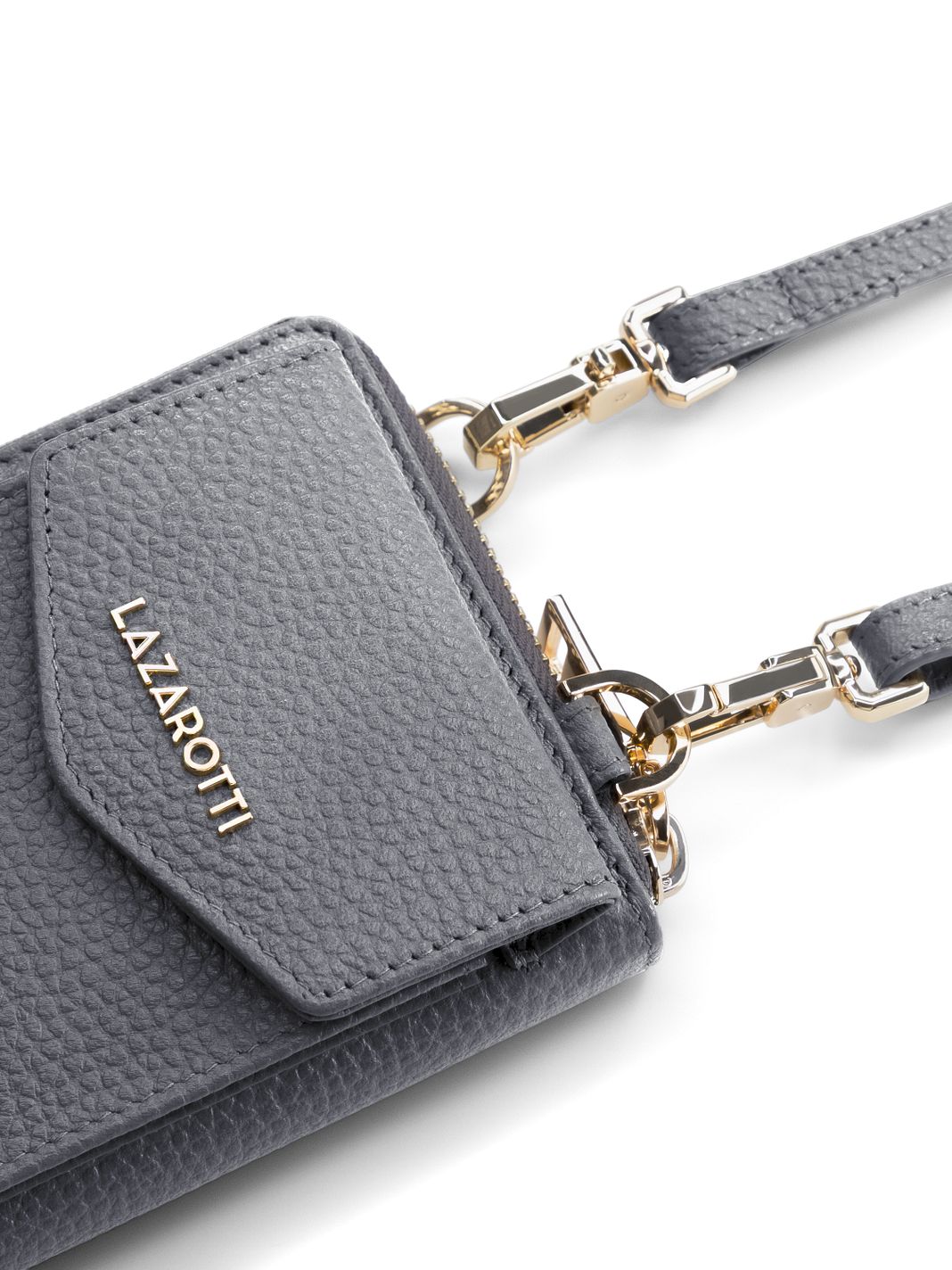 Lazarotti Portafoglio con chiusura a zip in pelle di Bologna, custodia per cellulare, 19 cm Lazarotti Portafoglio con chiusura a zip in pelle di Bologna, custodia per cellulare, 19 cm