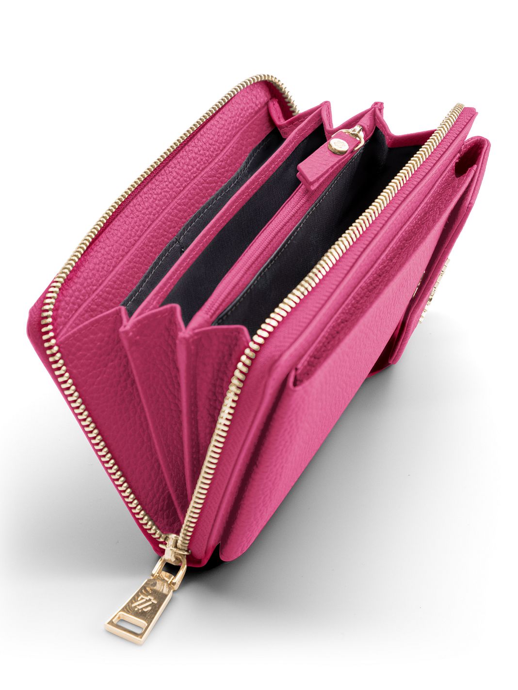 Lazarotti Portafoglio con chiusura a zip in pelle di Bologna, custodia per cellulare, 19 cm Lazarotti Portafoglio con chiusura a zip in pelle di Bologna, custodia per cellulare, 19 cm