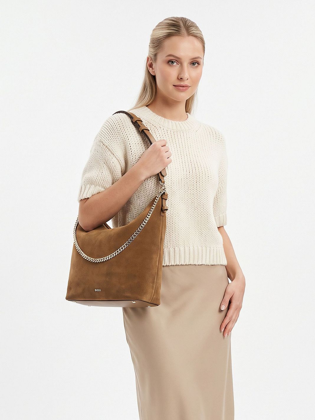 Boss Yelena Bolsa de hombro Piel natural 28 cm
