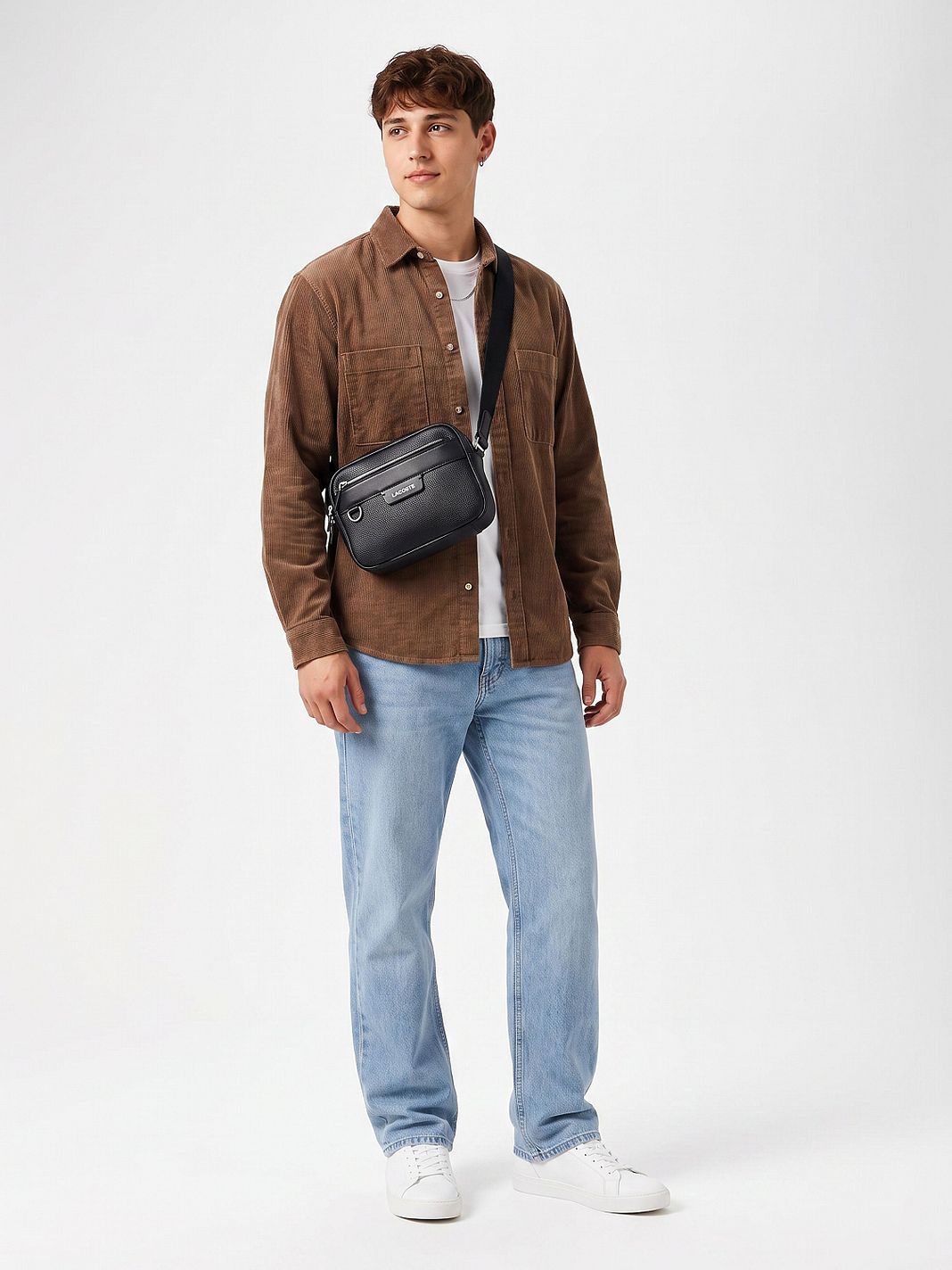 Lacoste Ossian Borsa a tracolla Vera Pelle 19 cm Lacoste Ossian Borsa a tracolla Vera Pelle 19 cm