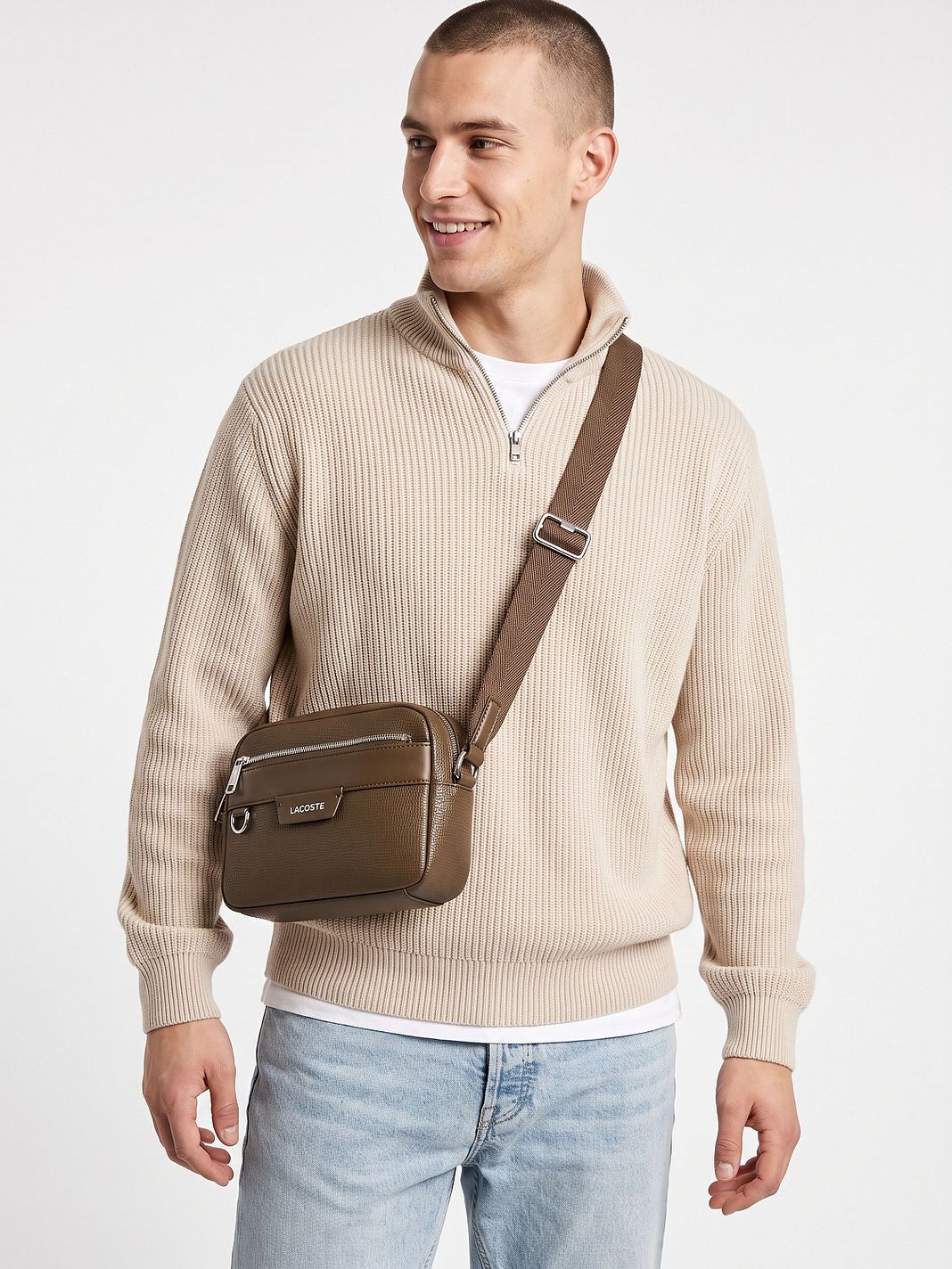 Lacoste Ossian Borsa a tracolla Vera Pelle 19 cm Lacoste Ossian Borsa a tracolla Vera Pelle 19 cm