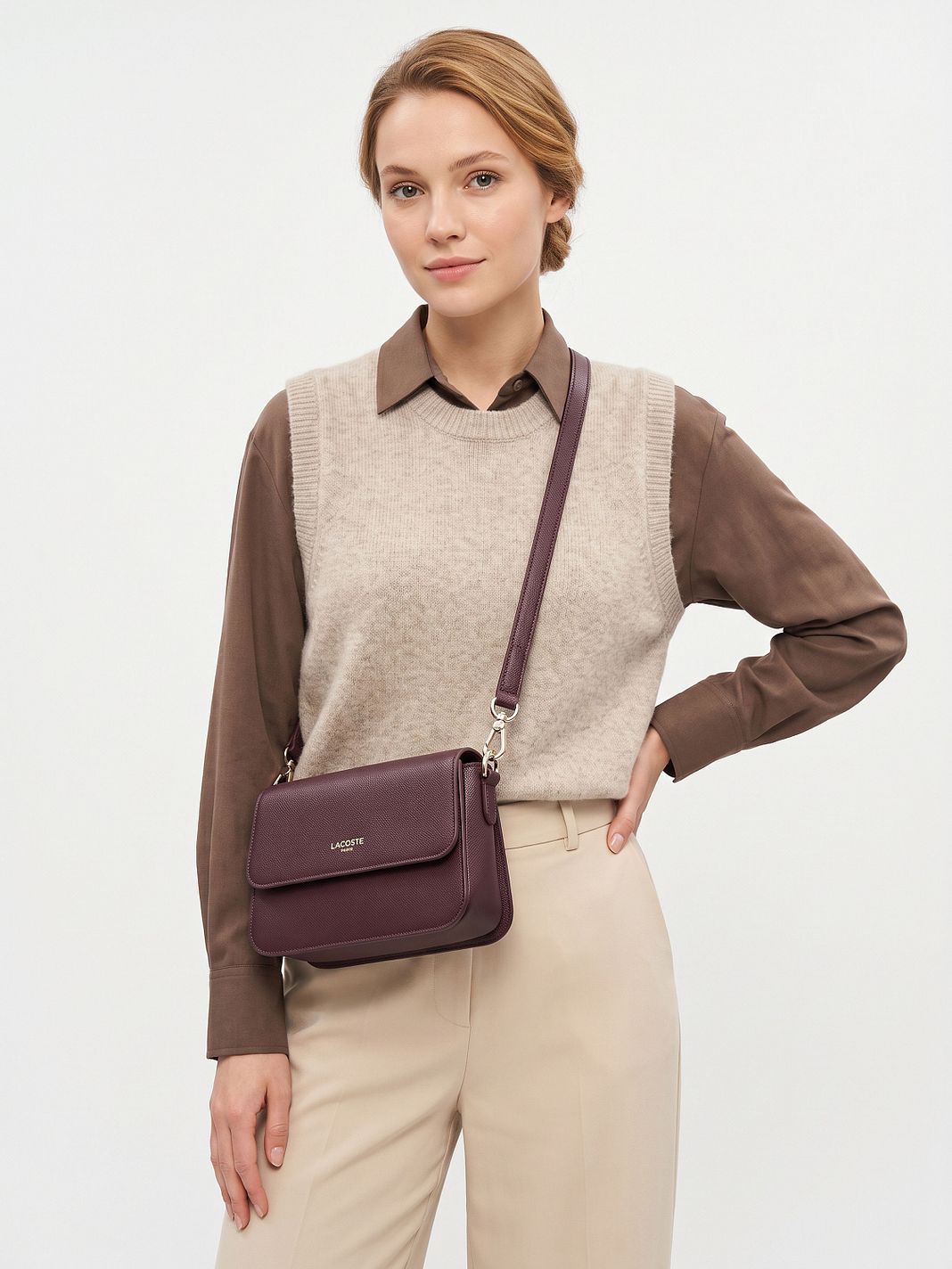 Lacoste Champs Elysees Borsa a spalla Vera Pelle 21 cm Lacoste Champs Elysees Borsa a spalla Vera Pelle 21 cm
