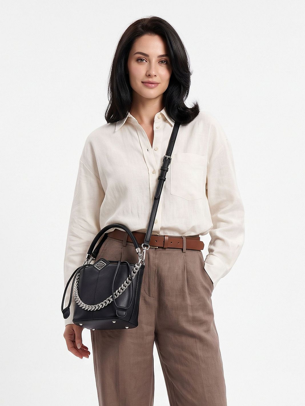 Replay Bucket bag Läder 20 cm