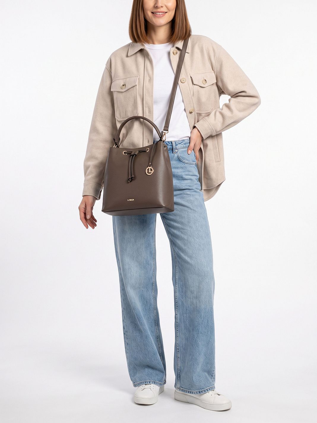 L.CREDI Ebony Bucket bag 28 cm