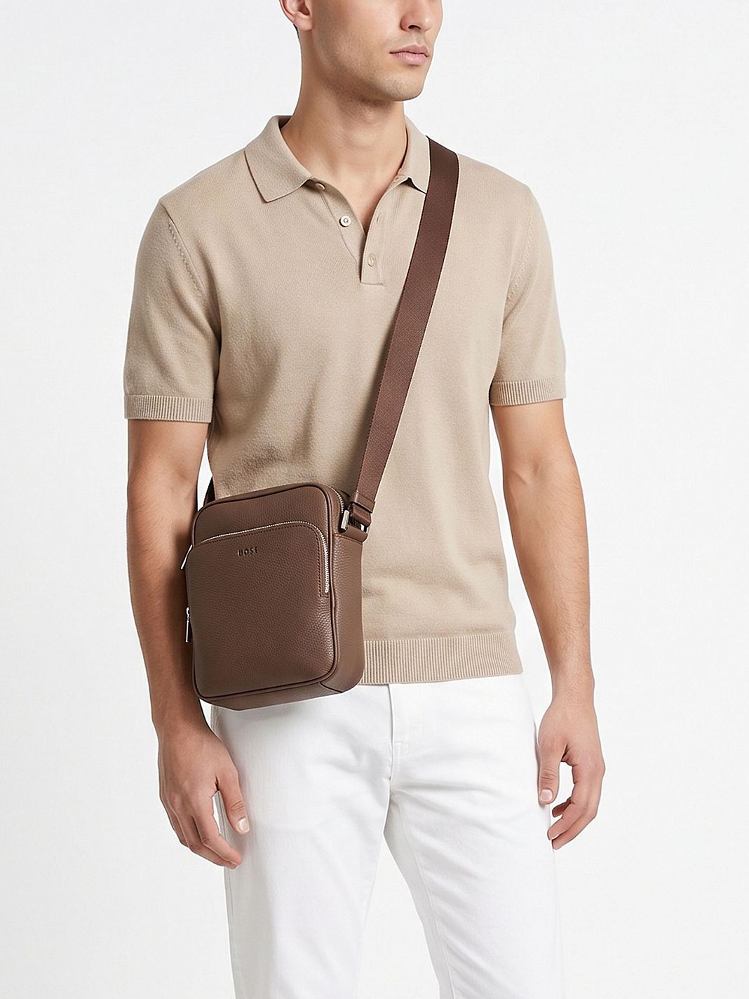 Boss New Crosstown Bolso bandolera Piel natural 24 cm