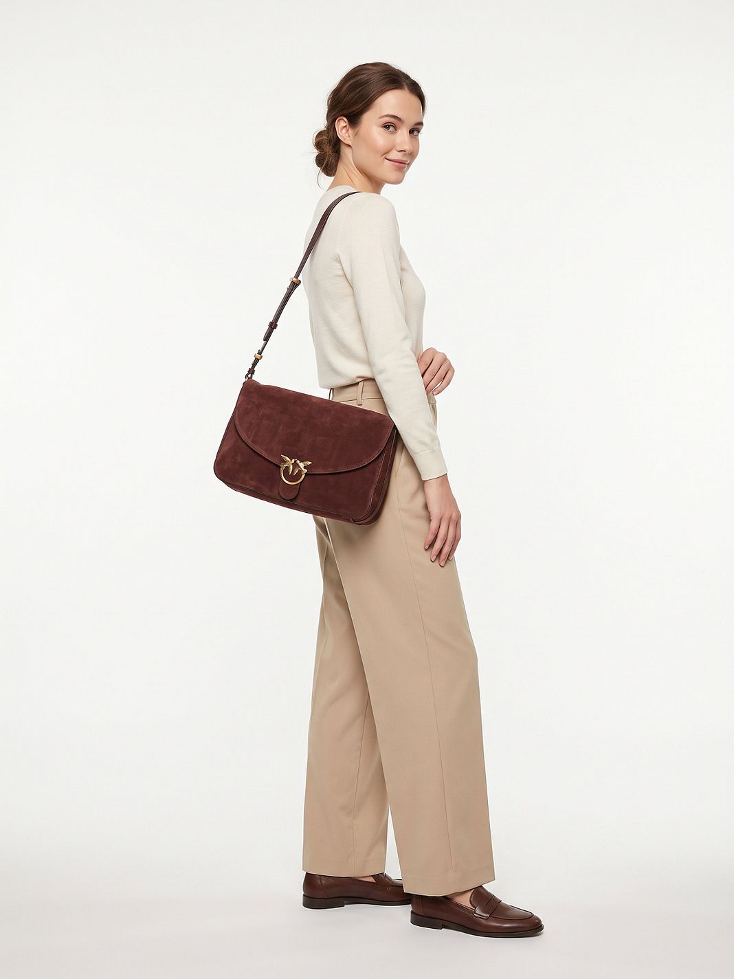 PINKO Love Satchel Big Borsa a tracolla Vera Pelle 35 cm PINKO Love Satchel Big Borsa a tracolla Vera Pelle 35 cm