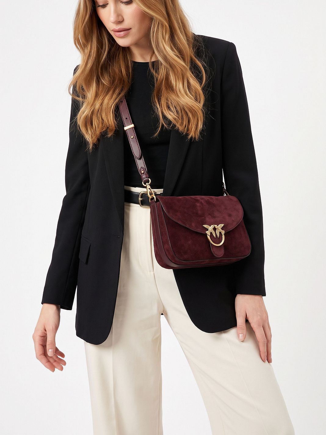 PINKO Love Satchel Classic Borsa a tracolla Vera Pelle 27 cm PINKO Love Satchel Classic Borsa a tracolla Vera Pelle 27 cm