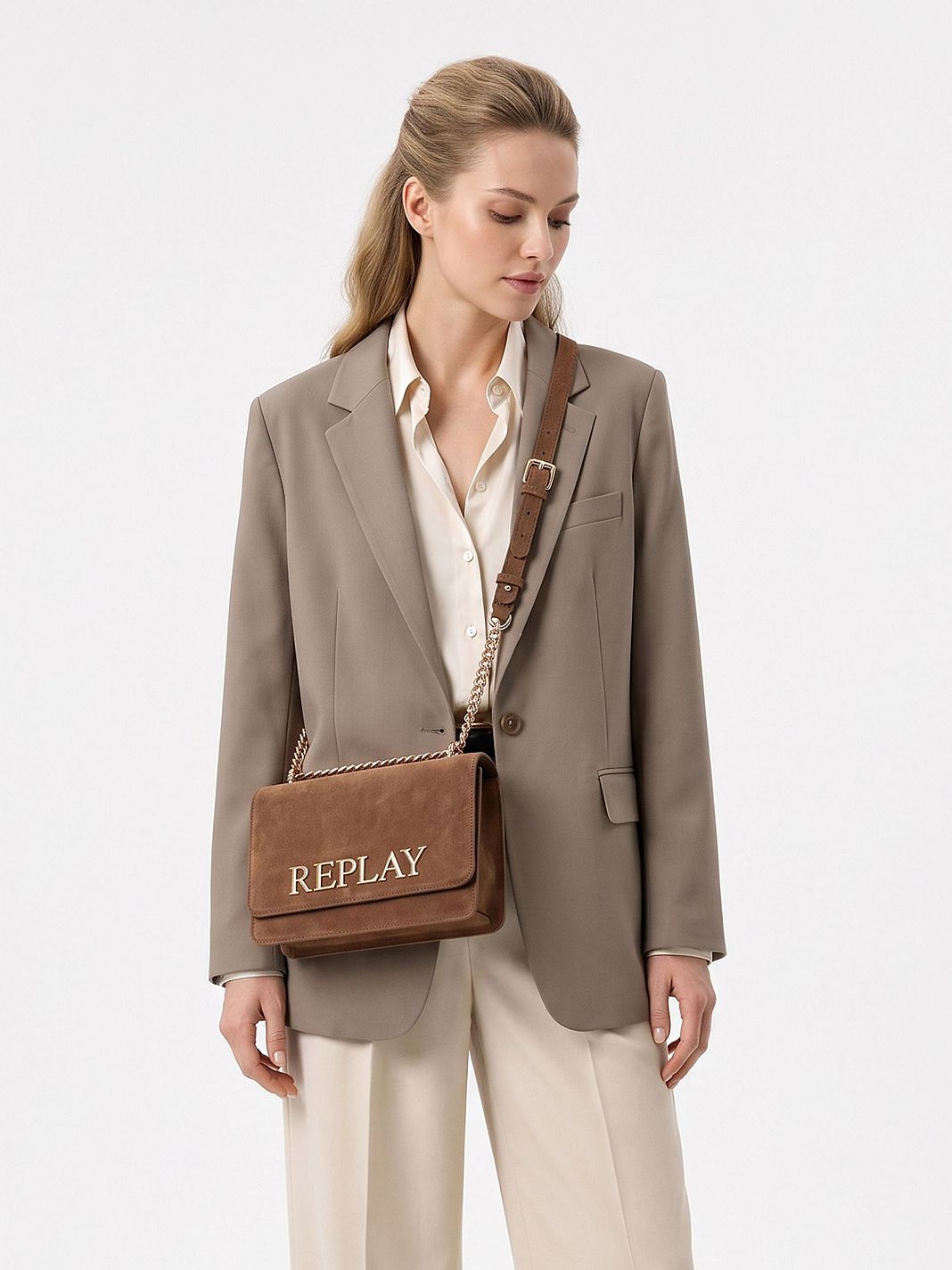 Replay Crossbody-väska Läder 24.5 cm Replay Crossbody-väska Läder 24.5 cm