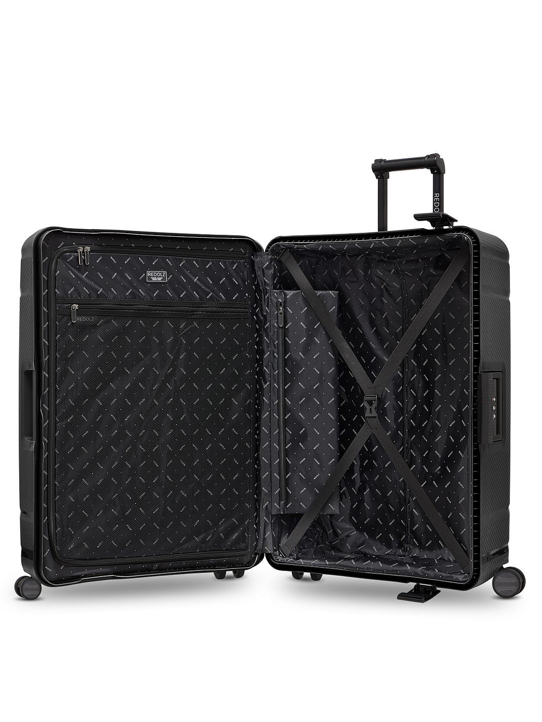 Redolz Essentials 15 Set di valigie da 4 ruote con 4 ruote S+L con chiusura a tre punti Redolz Essentials 15 Set di valigie da 4 ruote con 4 ruote S+L con chiusura a tre punti