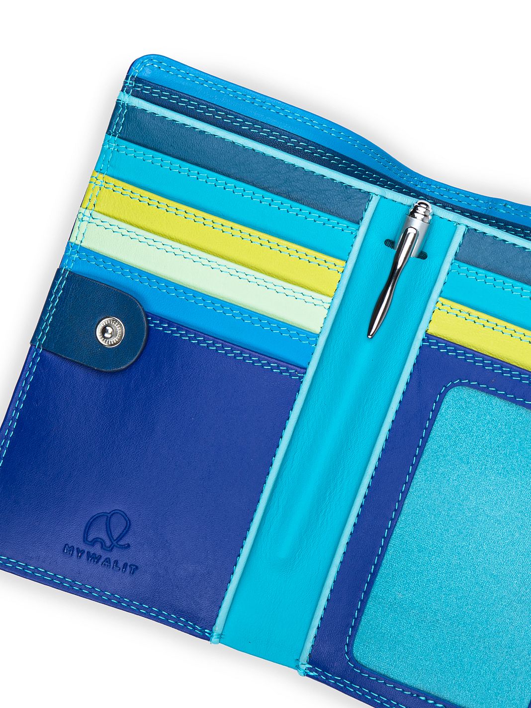 Mywalit Portafoglio Protezione RFID Vera Pelle 8 cm