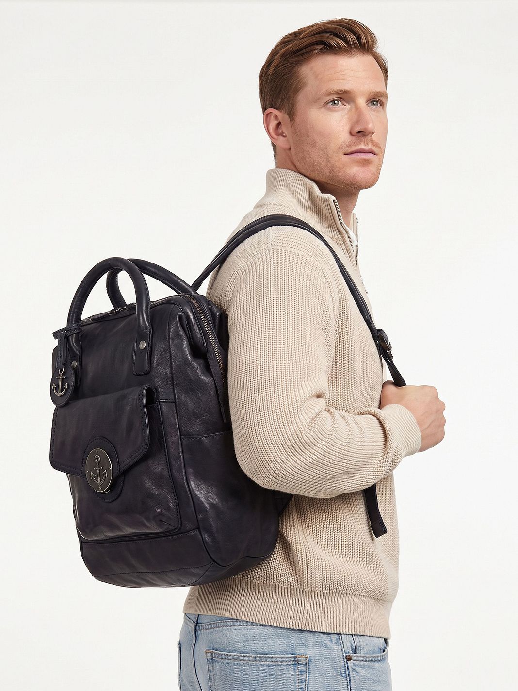 Harbour 2nd Anchor Love Dagsryggsäck Läder 34 cm