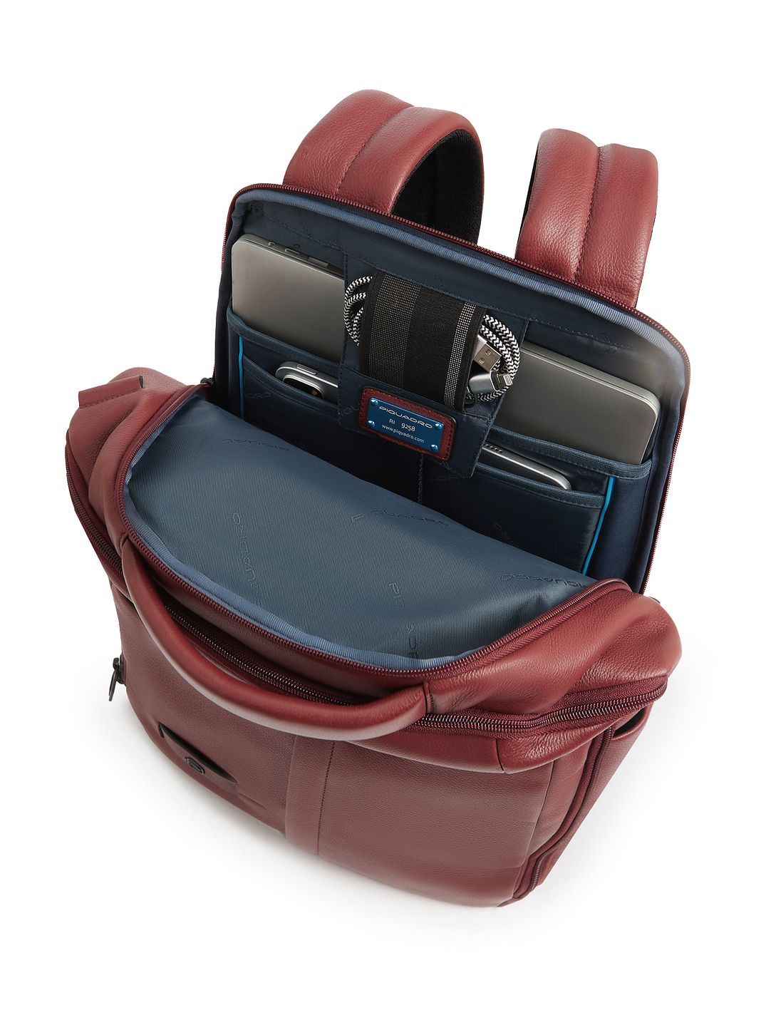 Piquadro Russell Zaino da lavoro Protezione RFID Vera Pelle 42 cm Vano porta PC