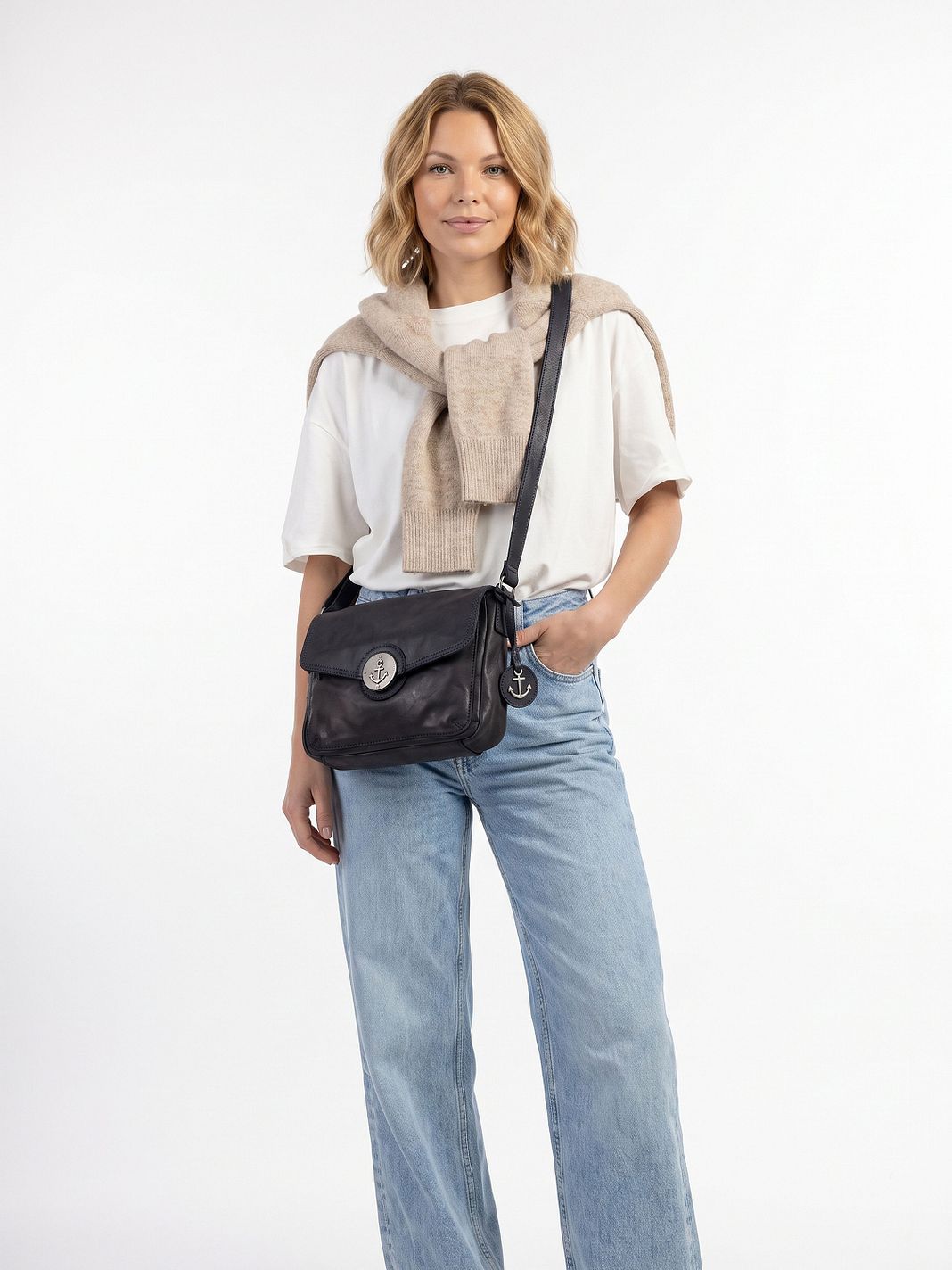 Harbour 2nd Anchor Love Messenger bags Läder 27 cm