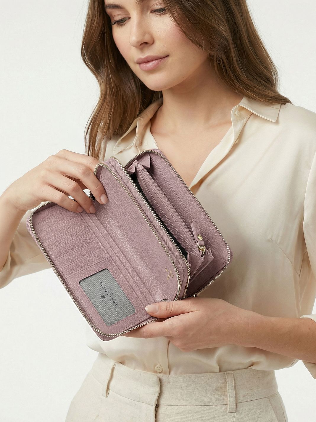 Lazarotti Portafoglio Bologna in pelle XL con doppia chiusura a zip, protezione RFID, 20 cm Lazarotti Portafoglio Bologna in pelle XL con doppia chiusura a zip, protezione RFID, 20 cm