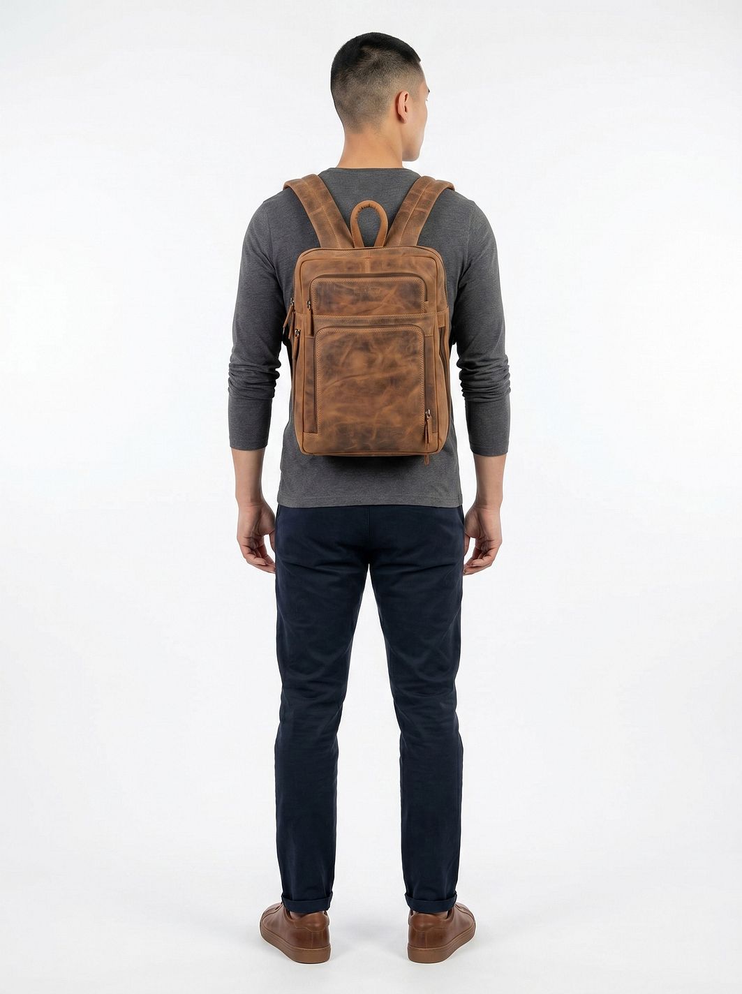 Greenburry Vintage Mochila urbana Piel natural 44 cm Compartimento para el portátil