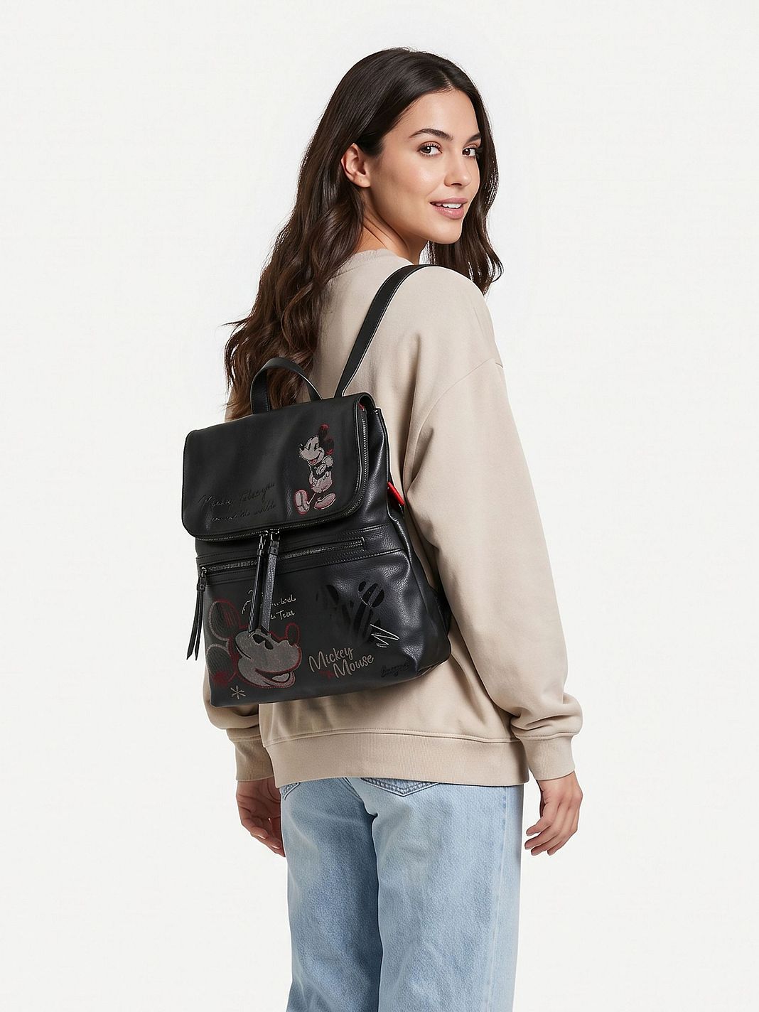 Desigual Mickey Face Bolsos mochila 33 cm