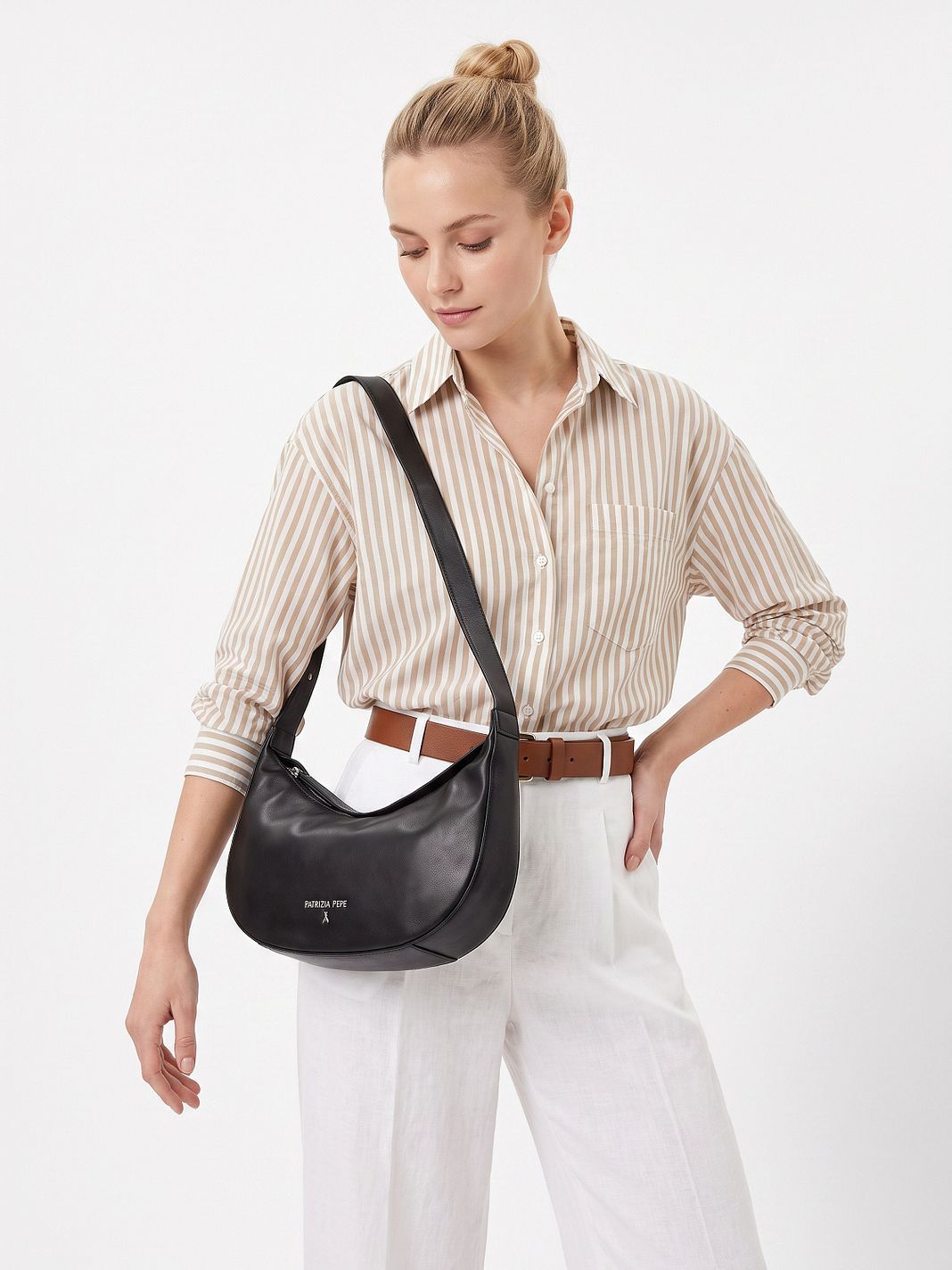 Patrizia Pepe Bolso para hombre Piel natural 34 cm