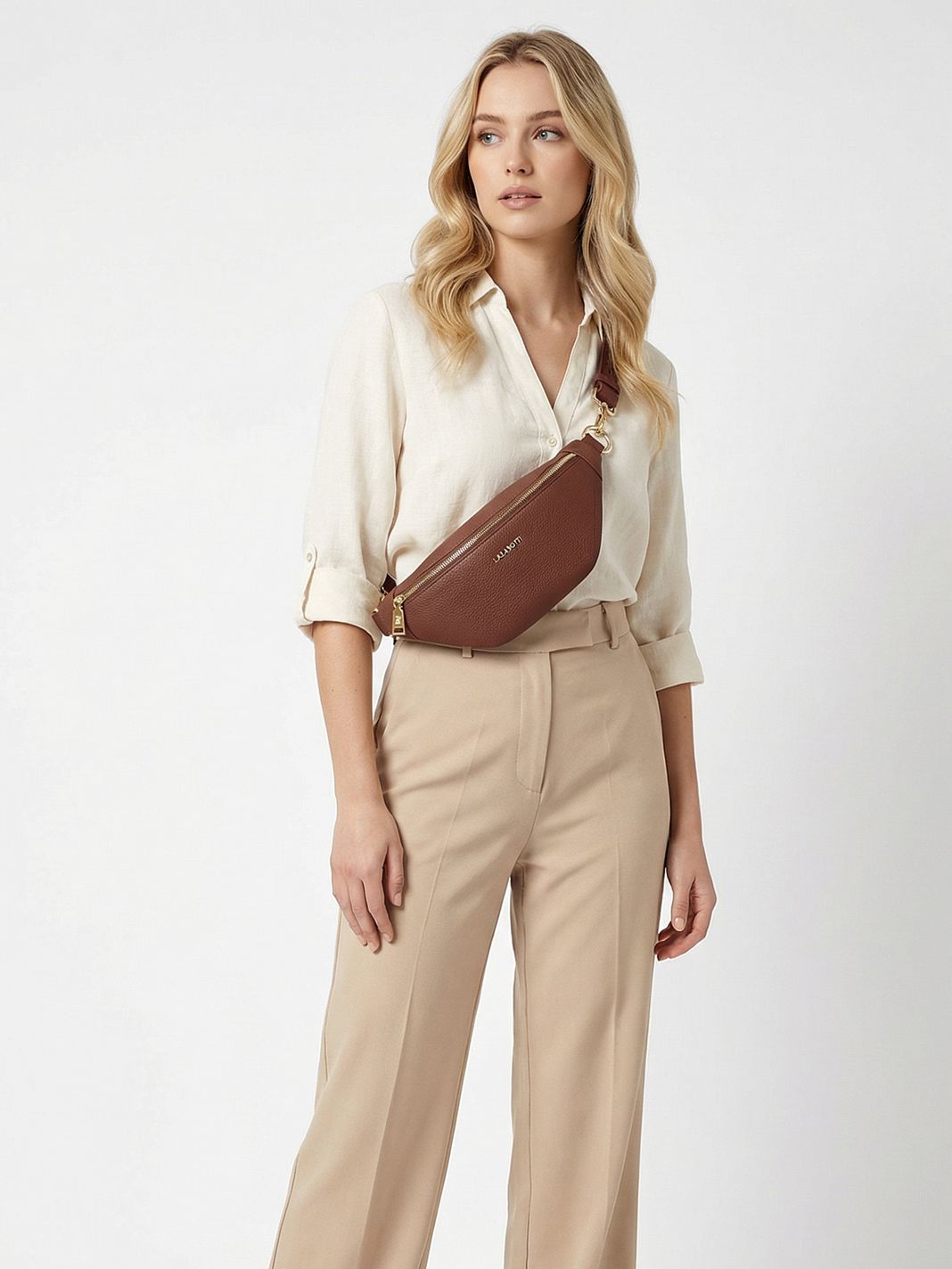 Lazarotti Bologna Leather Riñonera Piel natural 31 cm Lazarotti Bologna Leather Riñonera Piel natural 31 cm