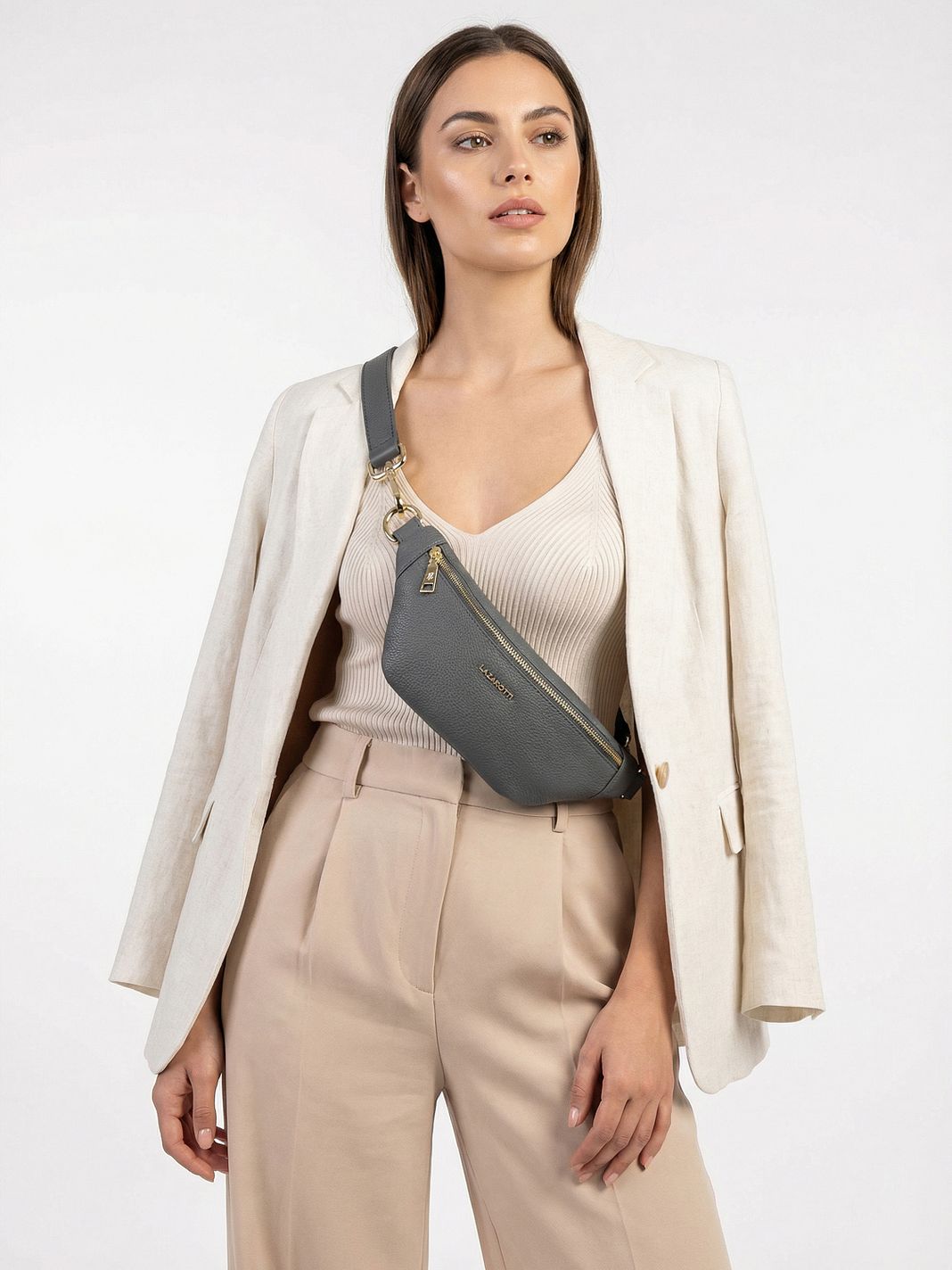 Lazarotti Bologna Leather Riñonera Piel natural 31 cm Lazarotti Bologna Leather Riñonera Piel natural 31 cm