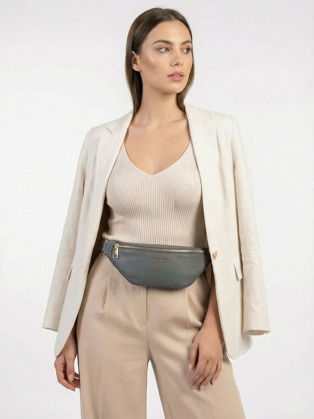Lazarotti Bologna Leather Riñonera Piel natural 31 cm Lazarotti Bologna Leather Riñonera Piel natural 31 cm