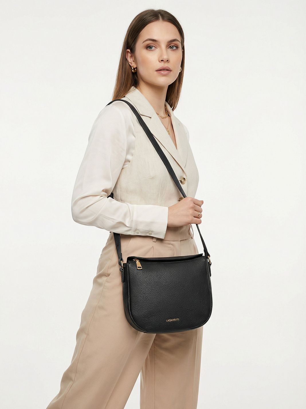Lazarotti Bolsa de hombro de piel «Bologna» de 25 cm Lazarotti Bolsa de hombro de piel «Bologna» de 25 cm