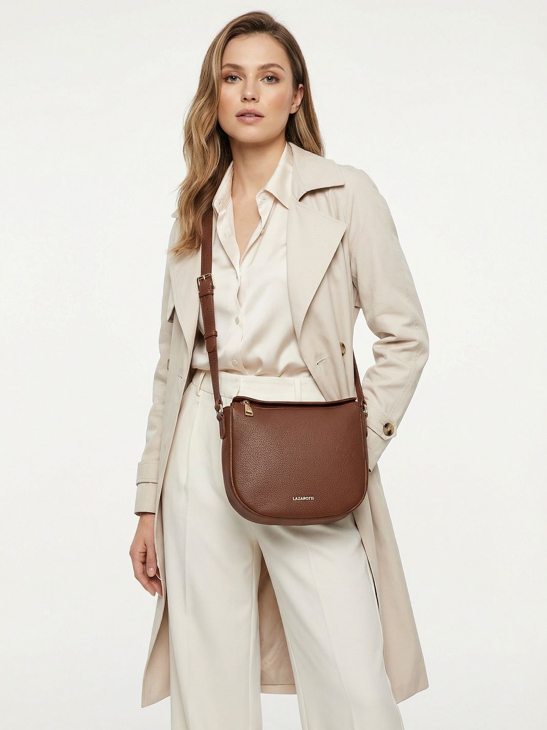 Lazarotti Bolsa de hombro de piel «Bologna» de 25 cm Lazarotti Bolsa de hombro de piel «Bologna» de 25 cm