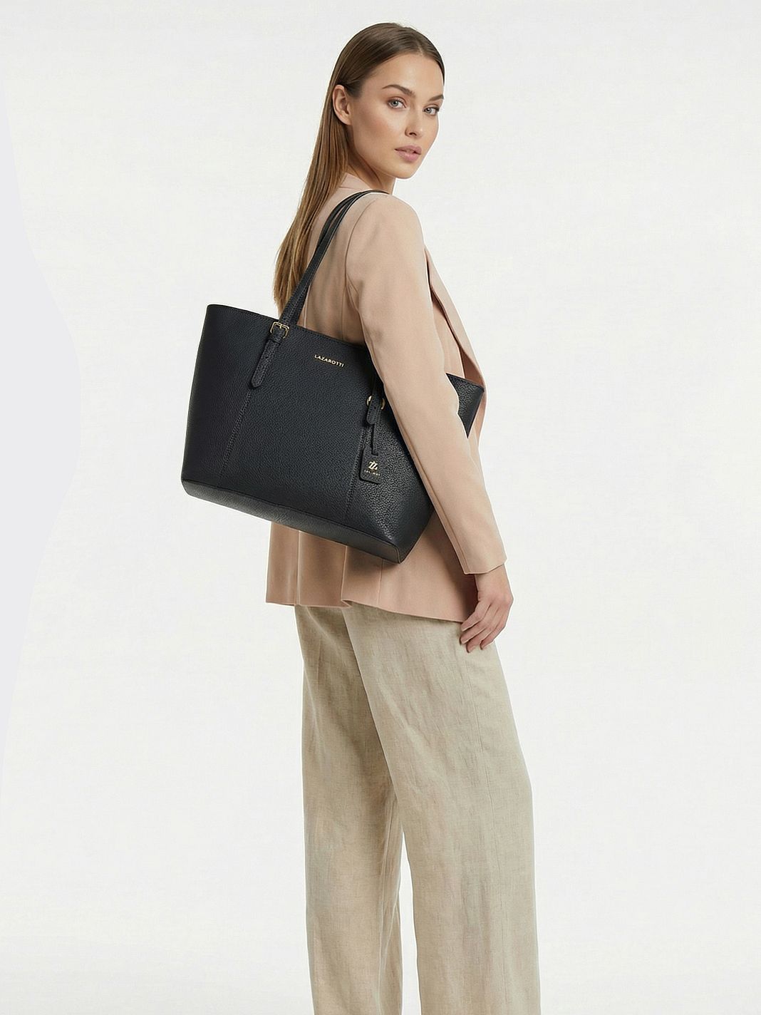 Lazarotti Bologna läderväska XL Tygkasse, läder, 35 cm