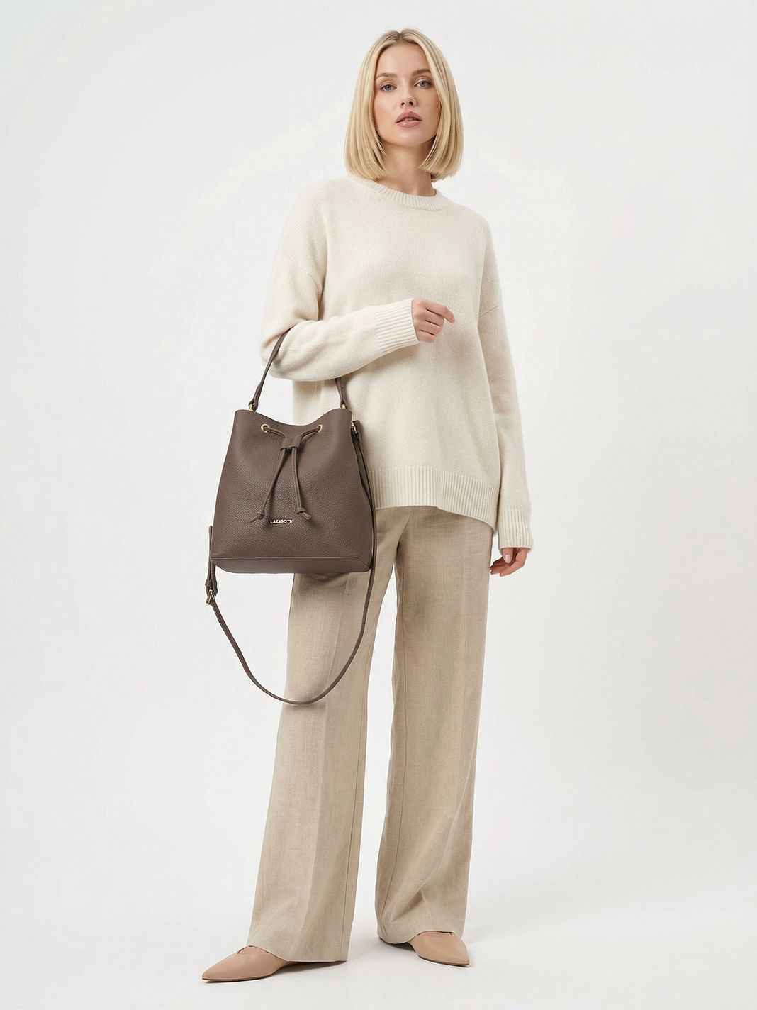 Lazarotti Borsa a sacco in pelle Bologna, 25 cm