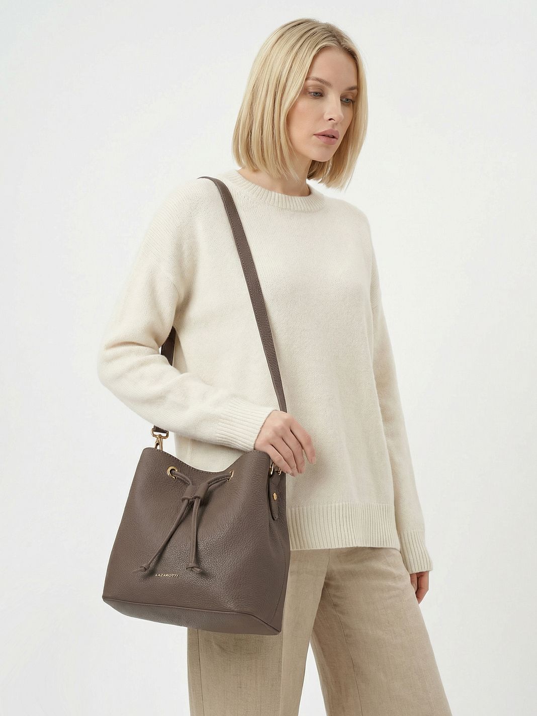 Lazarotti Borsa a sacco in pelle Bologna, 25 cm