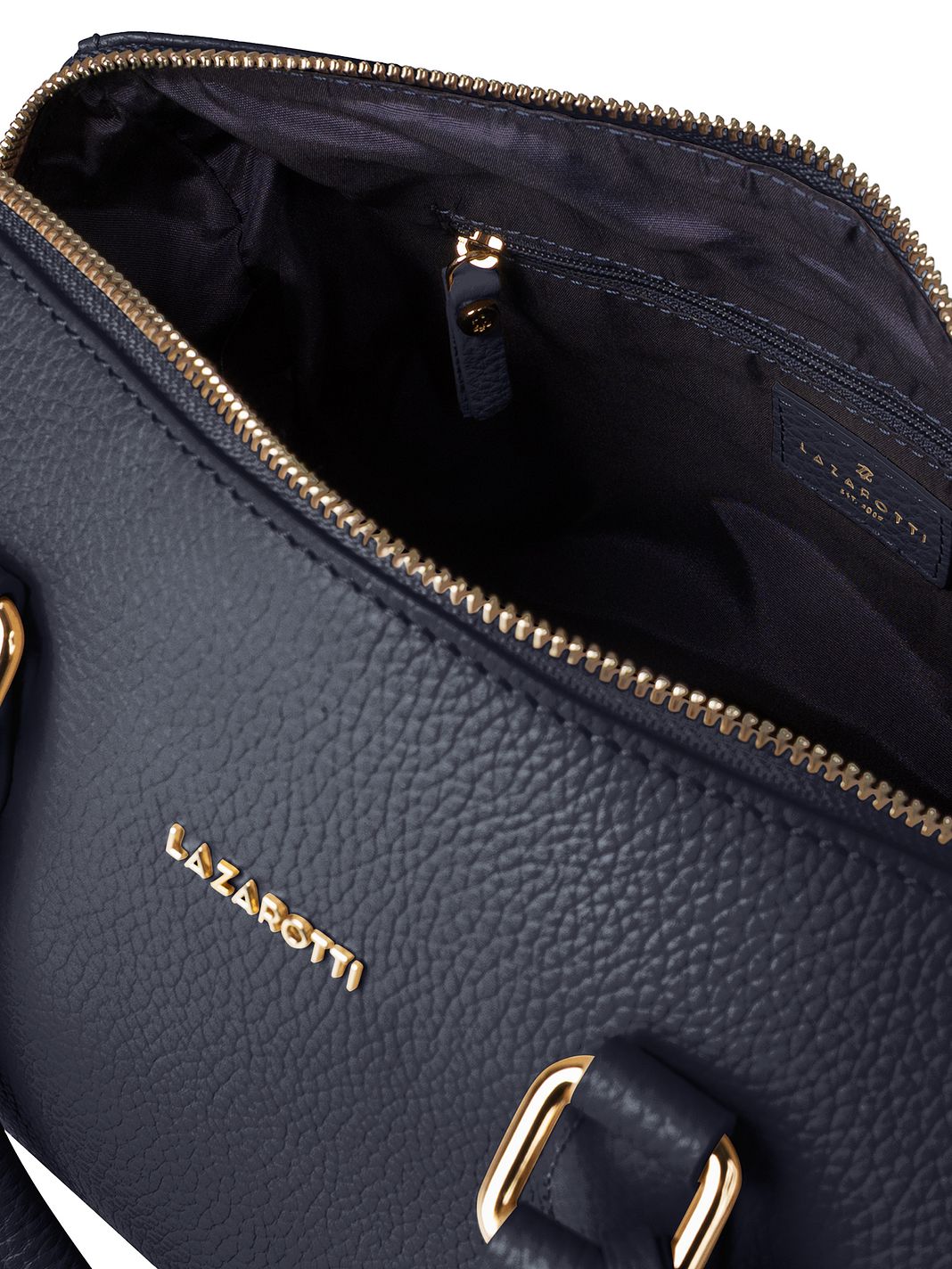 Lazarotti Bologna läderbowlingväska, handväska, crossbody-väska, läder, 26 cm