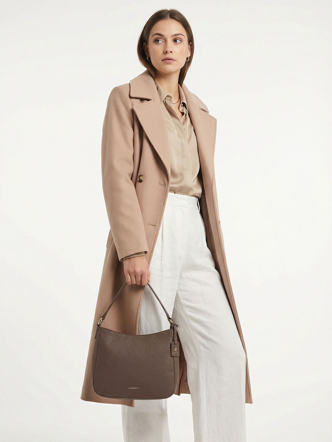 Lazarotti Kožená taška přes rameno Bologna Leather Hobo, 27 cm