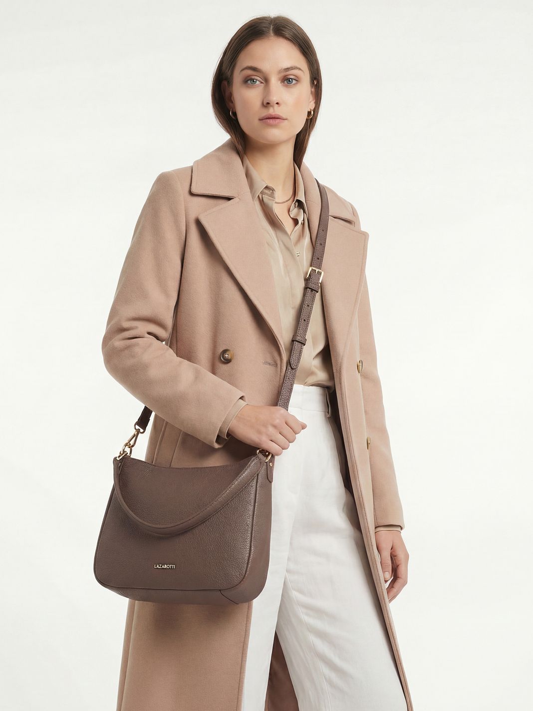 Lazarotti Kožená taška přes rameno Bologna Leather Hobo, 27 cm
