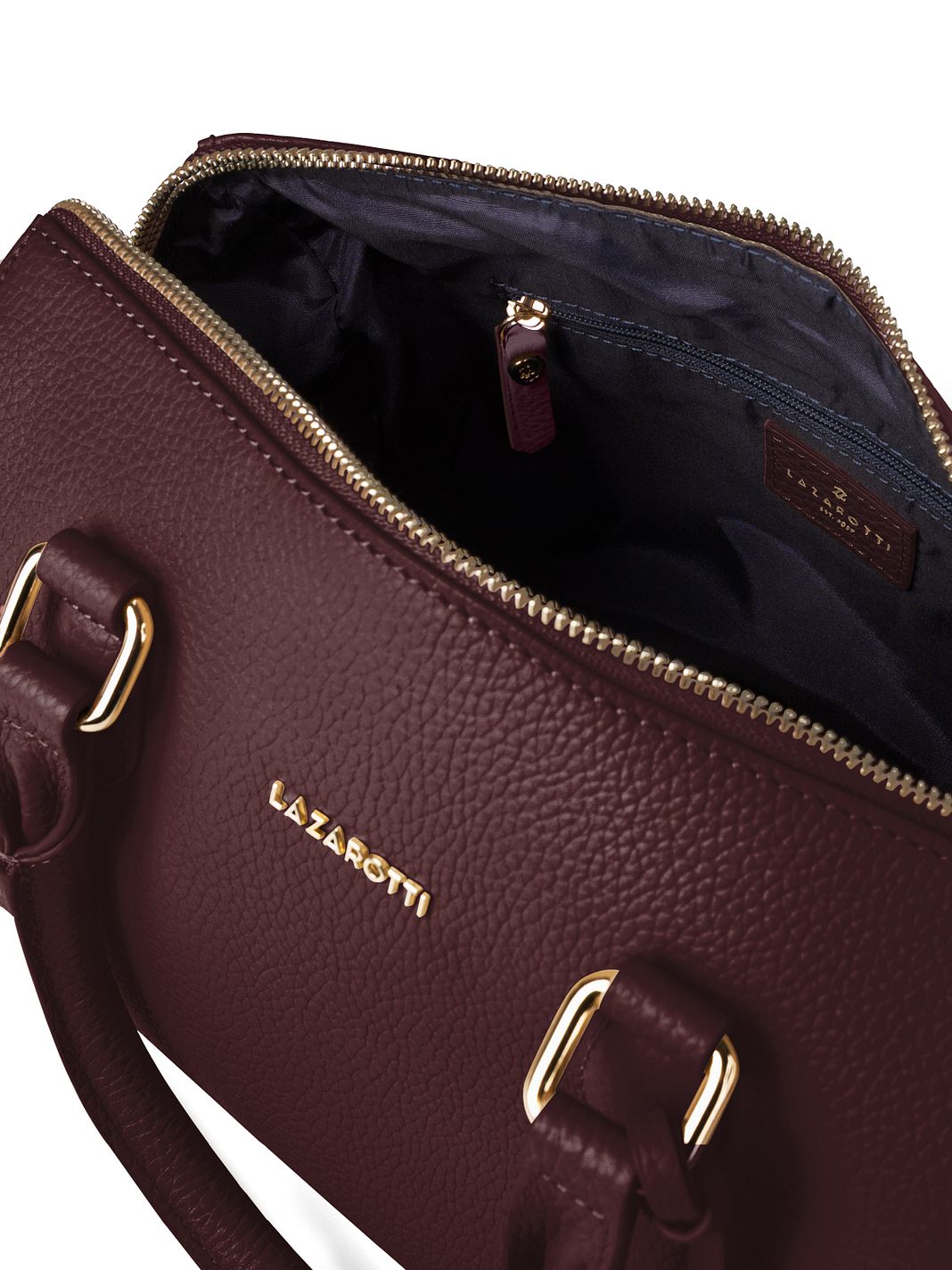 Lazarotti Bologna läderbowlingväska, handväska, crossbody-väska, läder, 26 cm