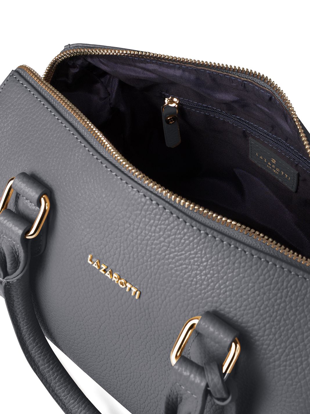 Lazarotti Bologna läderbowlingväska, handväska, crossbody-väska, läder, 26 cm