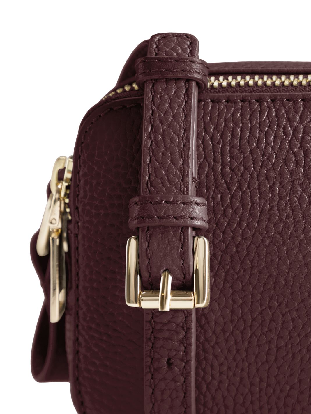 Lazarotti Bologna lädercrossbody-väska, kameraväska i läder med dubbla dragkedjor, 18 cm
