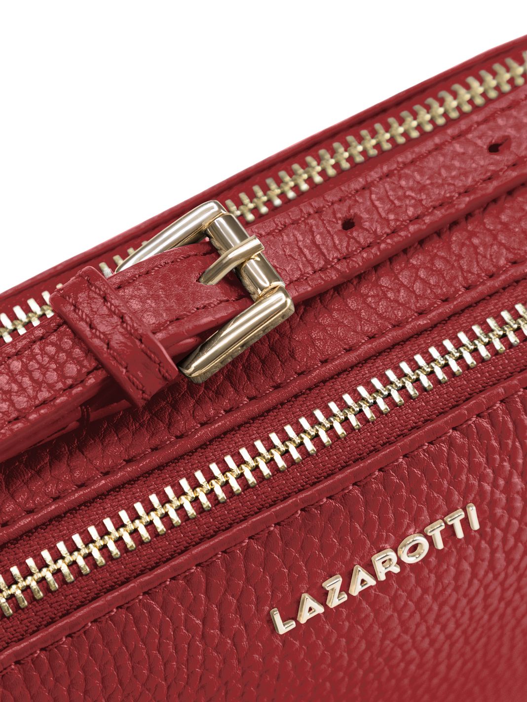 Lazarotti Borsa a tracolla in pelle Bologna Camera-Bag in pelle con doppia cerniera, 18 cm
