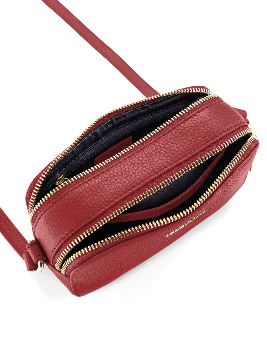 Lazarotti Borsa a tracolla in pelle Bologna Camera-Bag in pelle con doppia cerniera, 18 cm